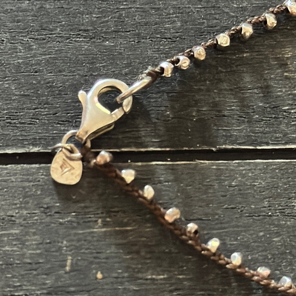 Silpada Silver Beaded Cord Necklace N2107 - Picture 3 of 10
